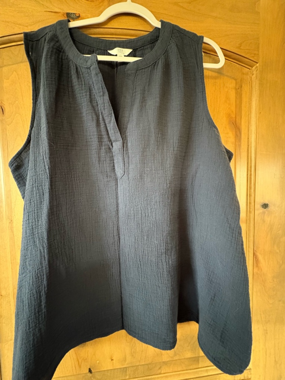 Time and Tru Black split neck tank top plus size